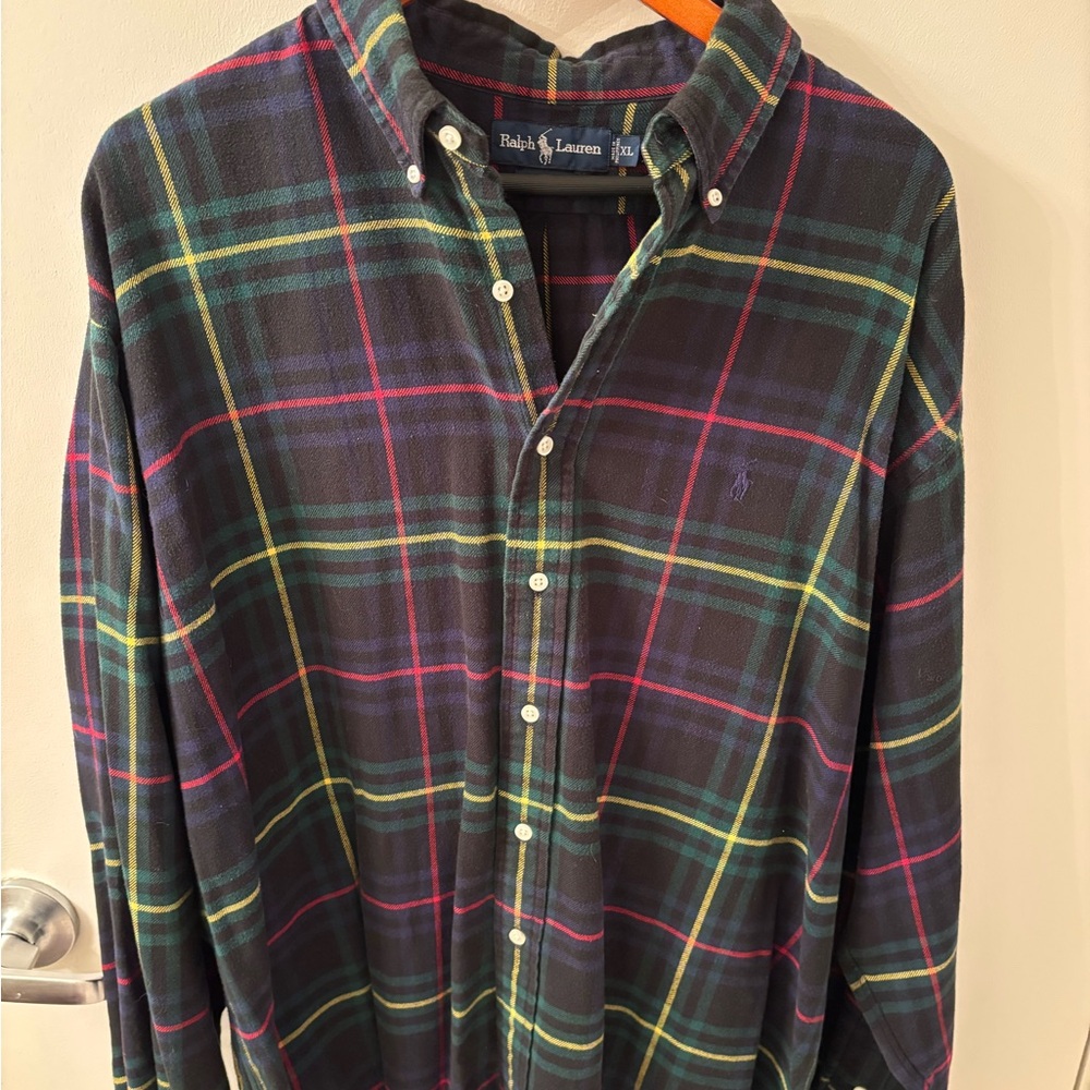 Vintage Polo Ralph Lauren Men's Multicolor Plaid Flannel Shirt